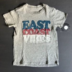Boys short sleeve “East Coast Vibes” tri blend grey tee by Tiny Whales